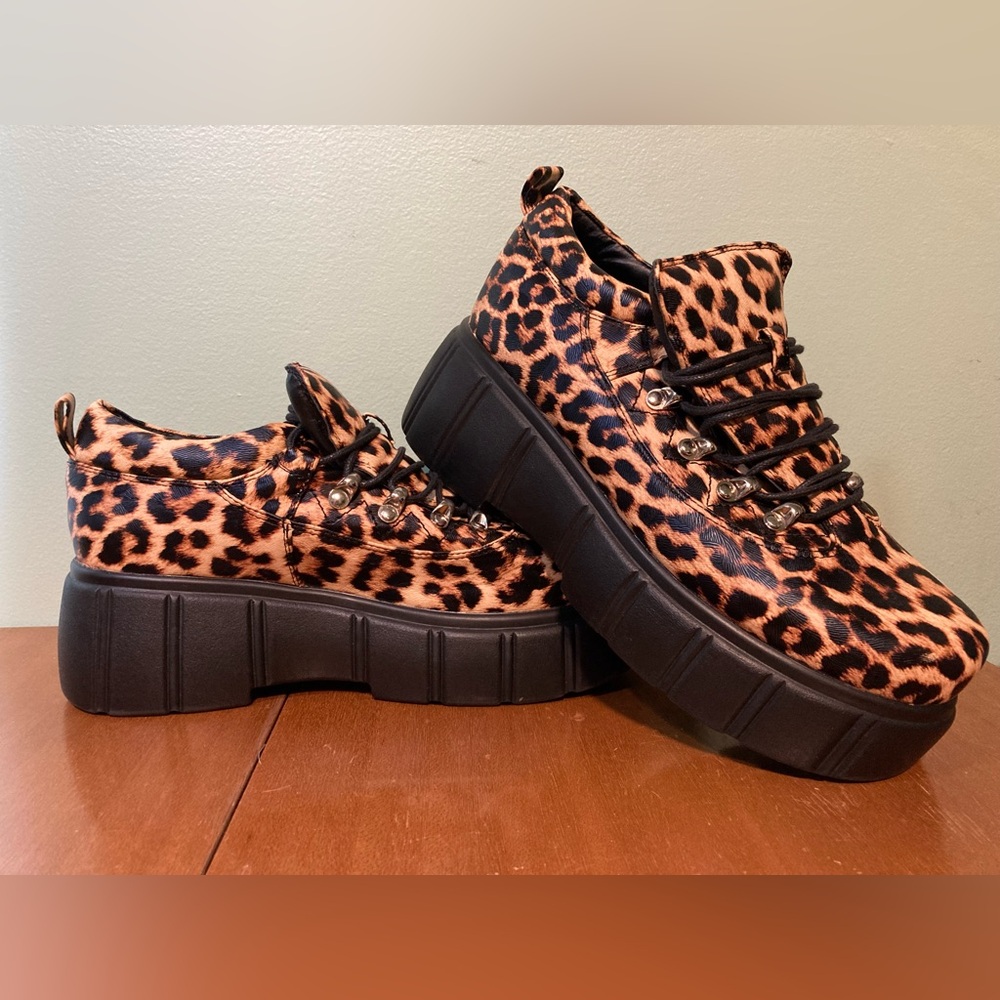 Animal print platform shoes, leopard - Simmi London - size 7
